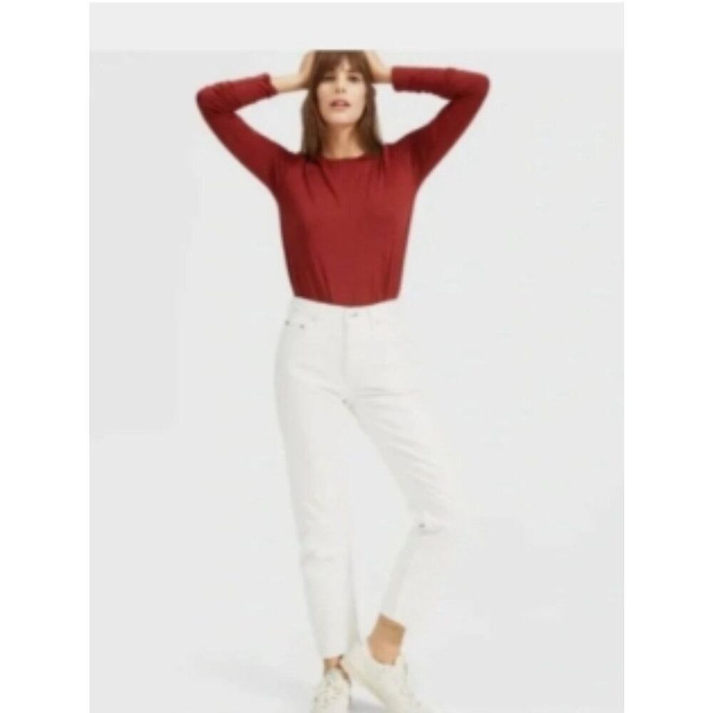 NWT Everlane The 90s Cheeky Jean High Rise Button Fly Organic Cotton Bone 24R